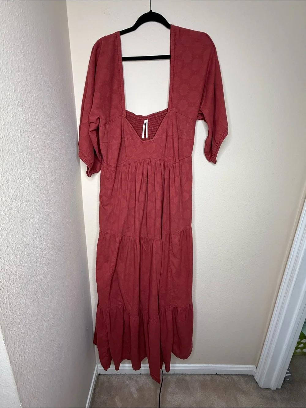 Anthropologie Burnt Orange Puff-Sleeve Maxi Dress - Picture 2 of 9